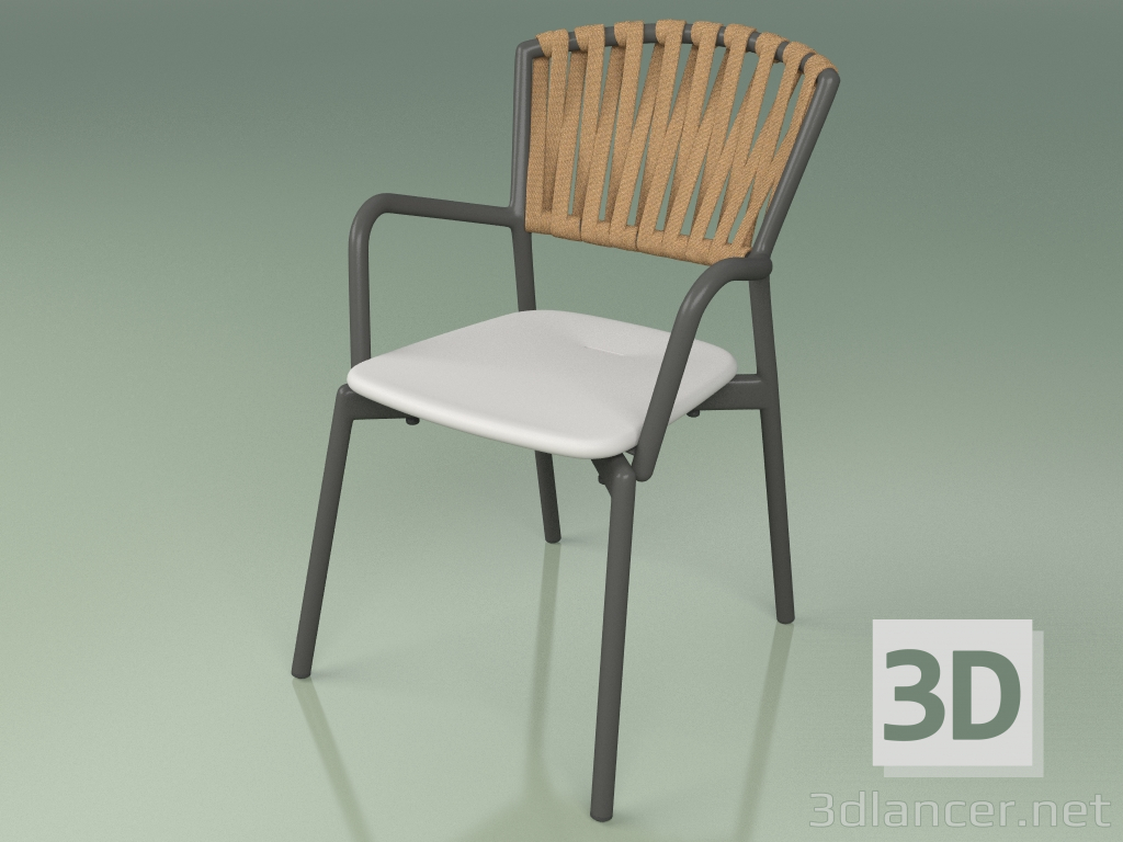 3d model Sillón 121 (metal ahumado, resina de poliuretano gris) - vista previa