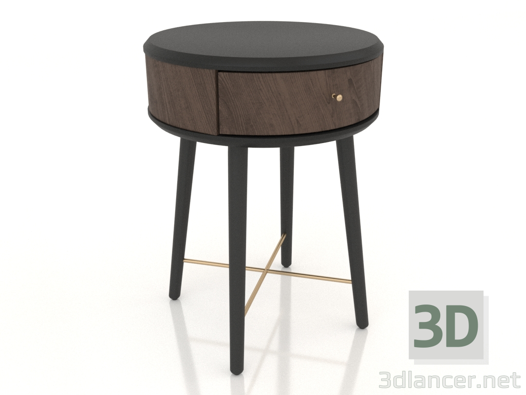 Modelo 3d Mesa de cabeceira Paula (carvalho - cinza escuro) - preview