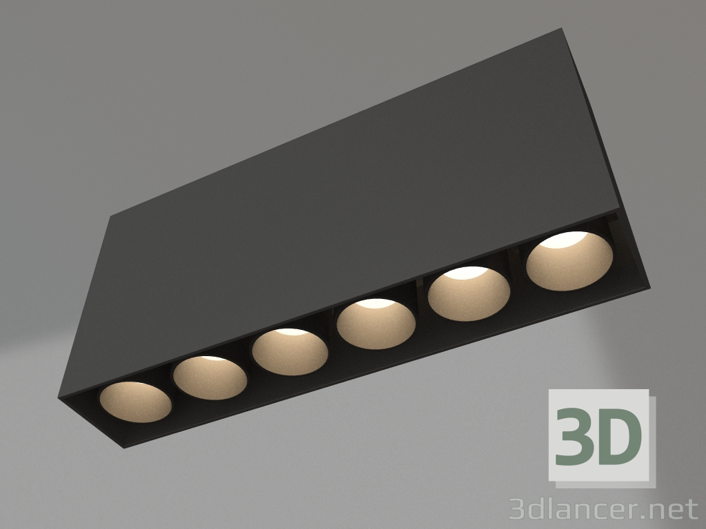 modello 3D Lampada SP-ORIENT-SURFACE-TC-S186x35-15W Warm3000 (BK, 30 gradi, 230V) - anteprima