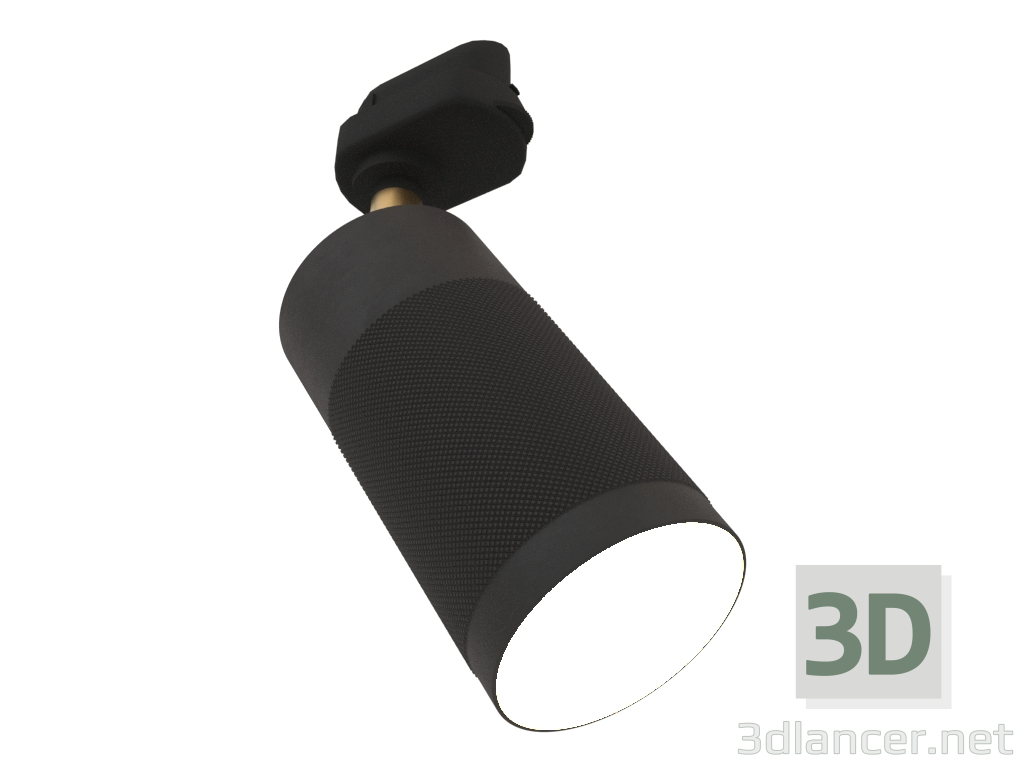 modello 3D Lampada da binario a soffitto Patrone (nero e ottone) - anteprima