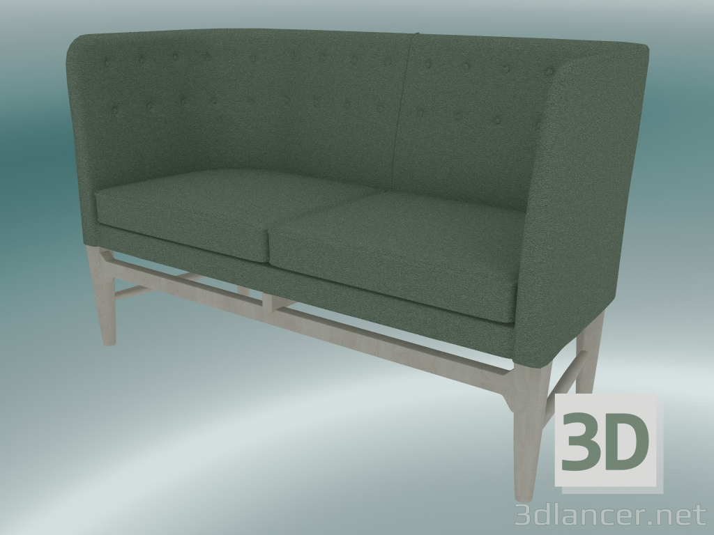 3D Modell Doppelsofa Mayor (AJ6, H 82 cm, 62 x 138 cm, weiß geölte Eiche, Divina - 944) - Vorschau