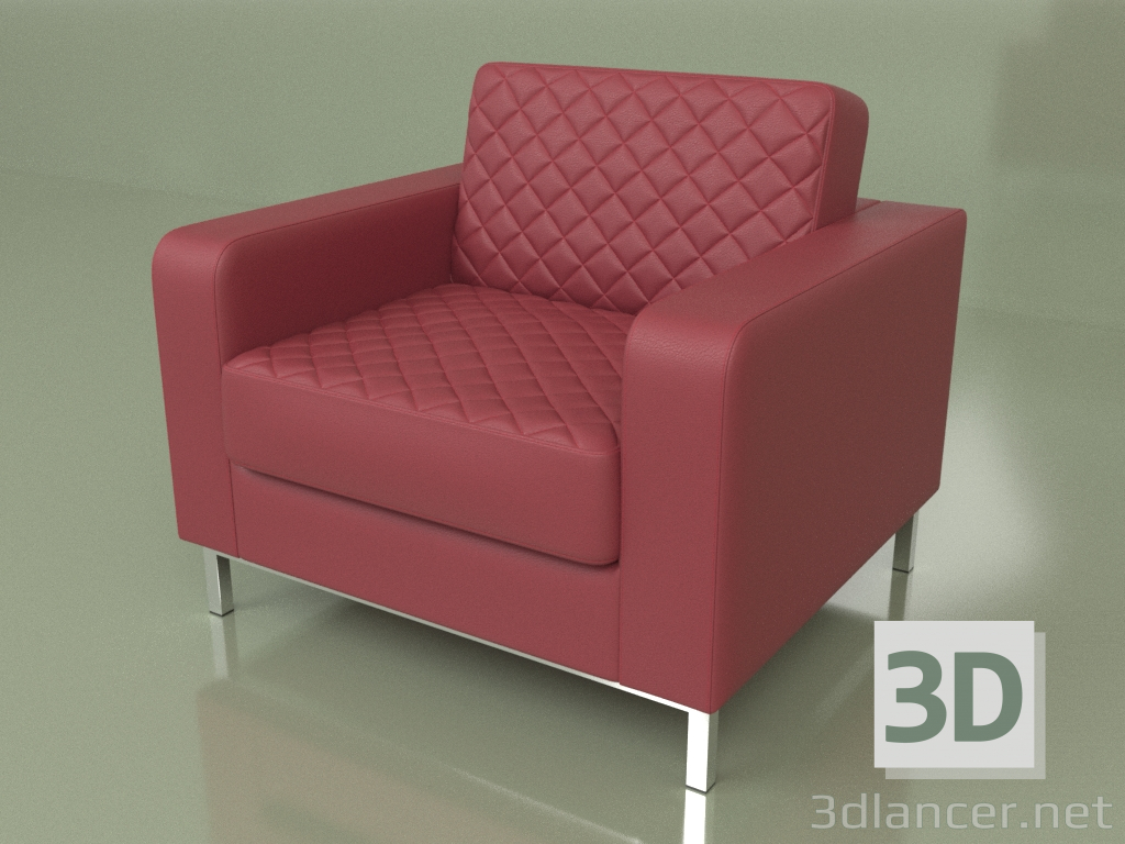 Modelo 3d Poltrona Bentley (couro vermelho) - preview