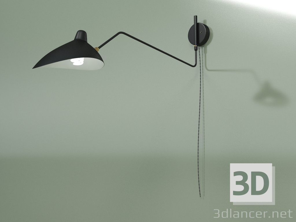 Modelo 3d Candeeiro de parede Sconce Mouille 1 candeeiro 1 (preto) - preview