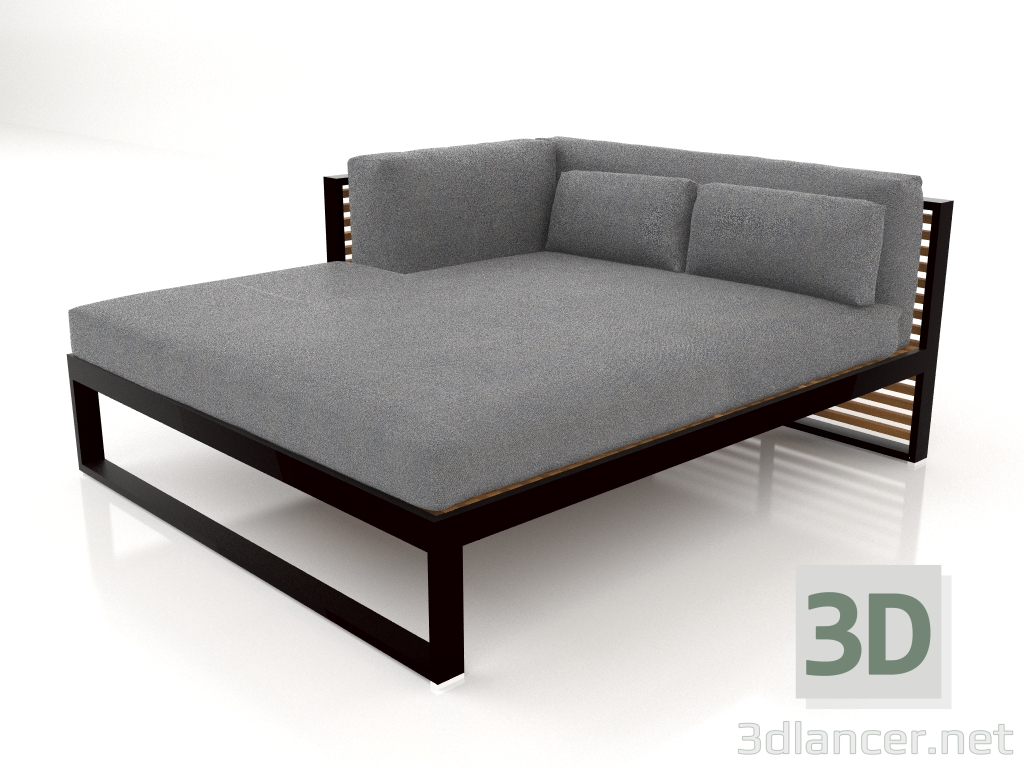 3D Modell XL-Modulsofa, Teil 2 links, Kunstholz (Schwarz) - Vorschau