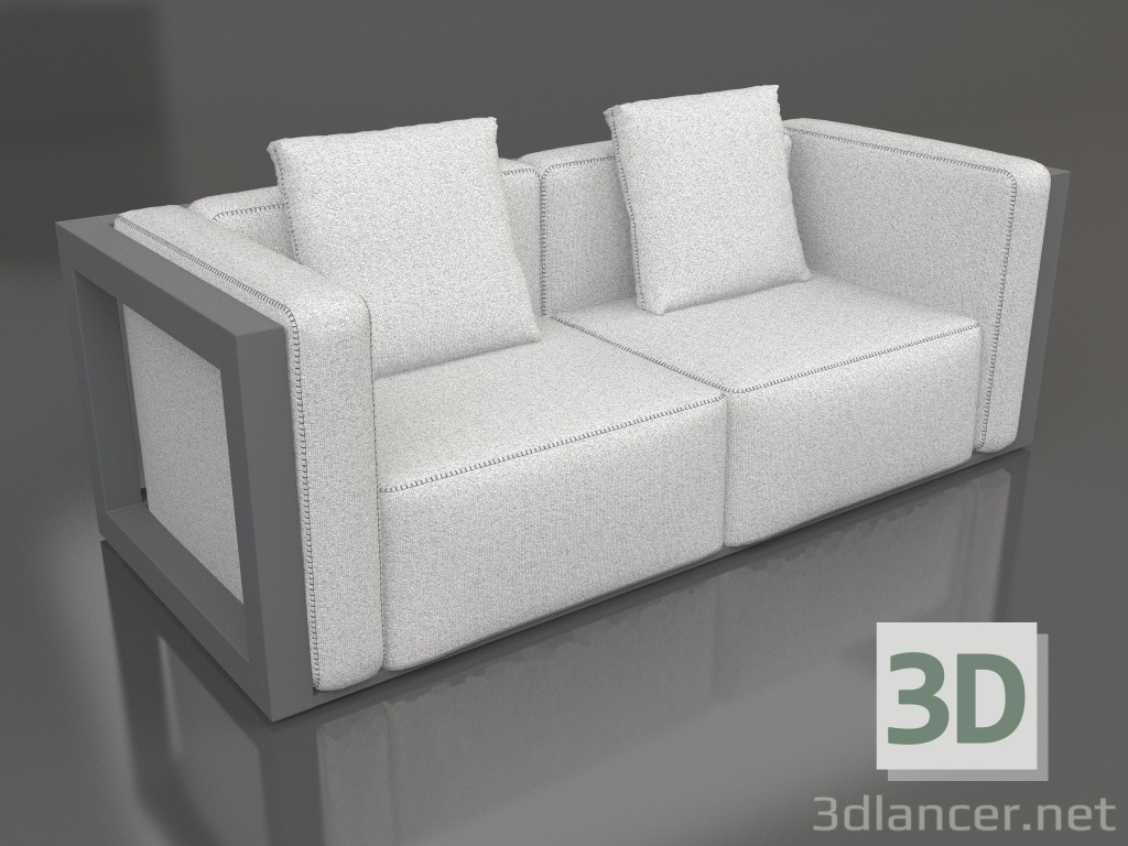 3d model 2-seater sofa (Anthracite) - preview