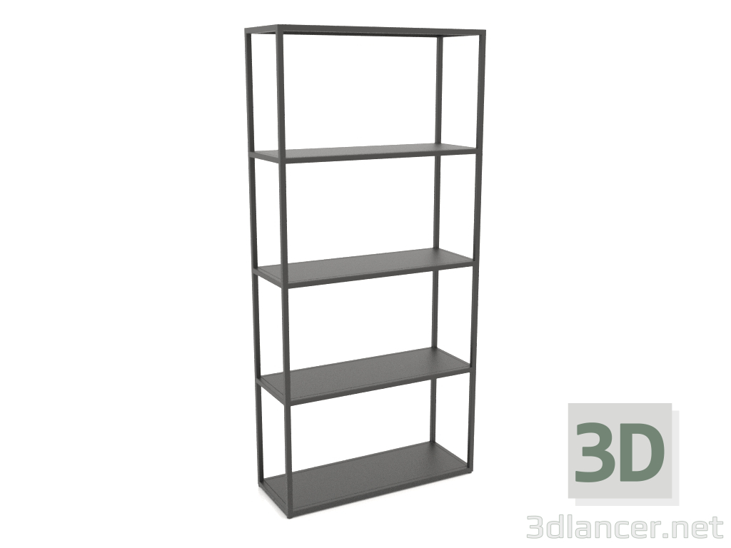 modello 3D Scaffale rettangolare grande (METALLO, 80x30x170, 5 ripiani) - anteprima