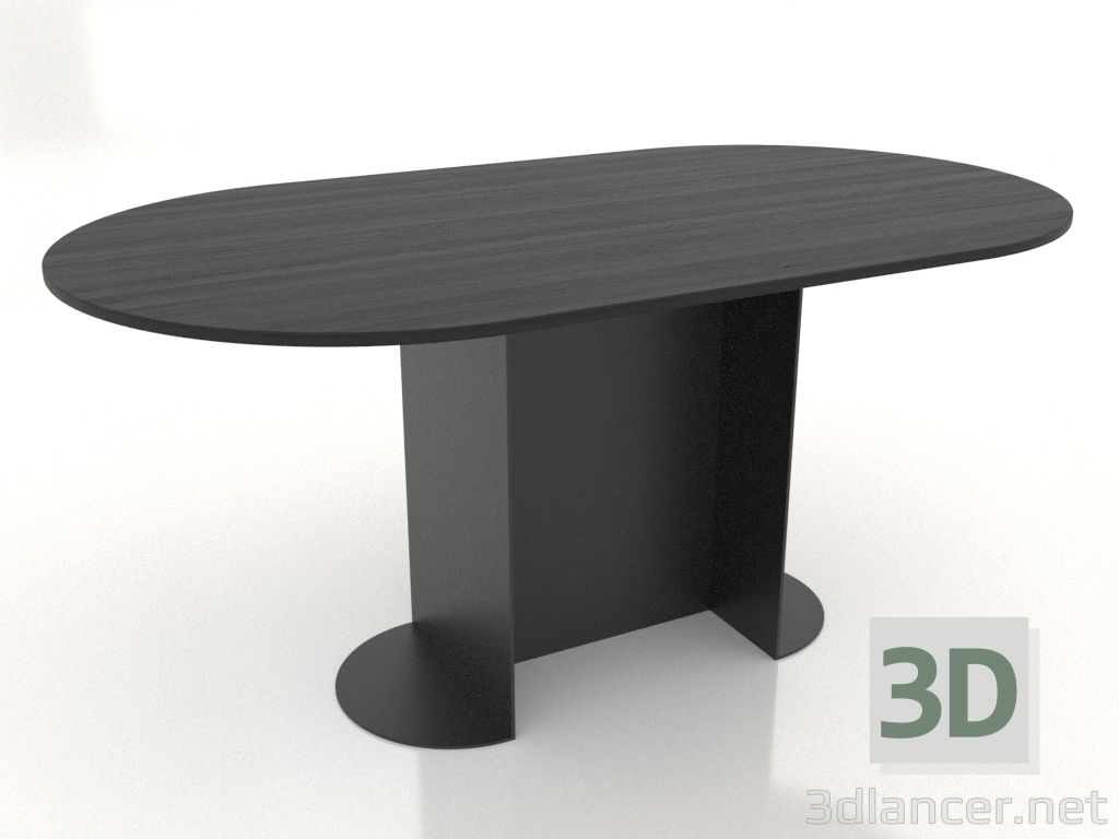 Modelo 3d Mesa de jantar OVAL 1600x900 mm (preto RAL 9005) - preview