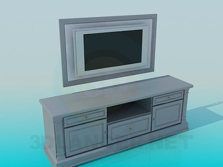 3d model Televisión, mueble - vista previa