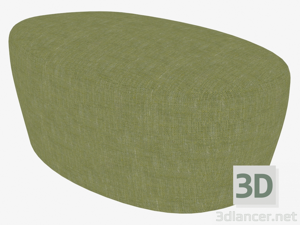 modèle 3D Pouf ovale - preview