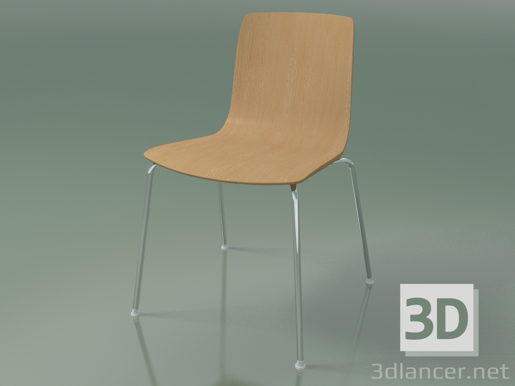 3d model Silla 3906 (4 patas de metal, roble) - vista previa