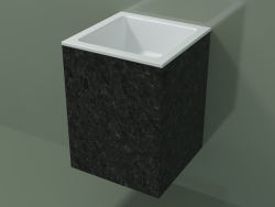 Lavabo suspendu (02R113101, Nero Assoluto M03, L 36, P 36, H 48 cm)