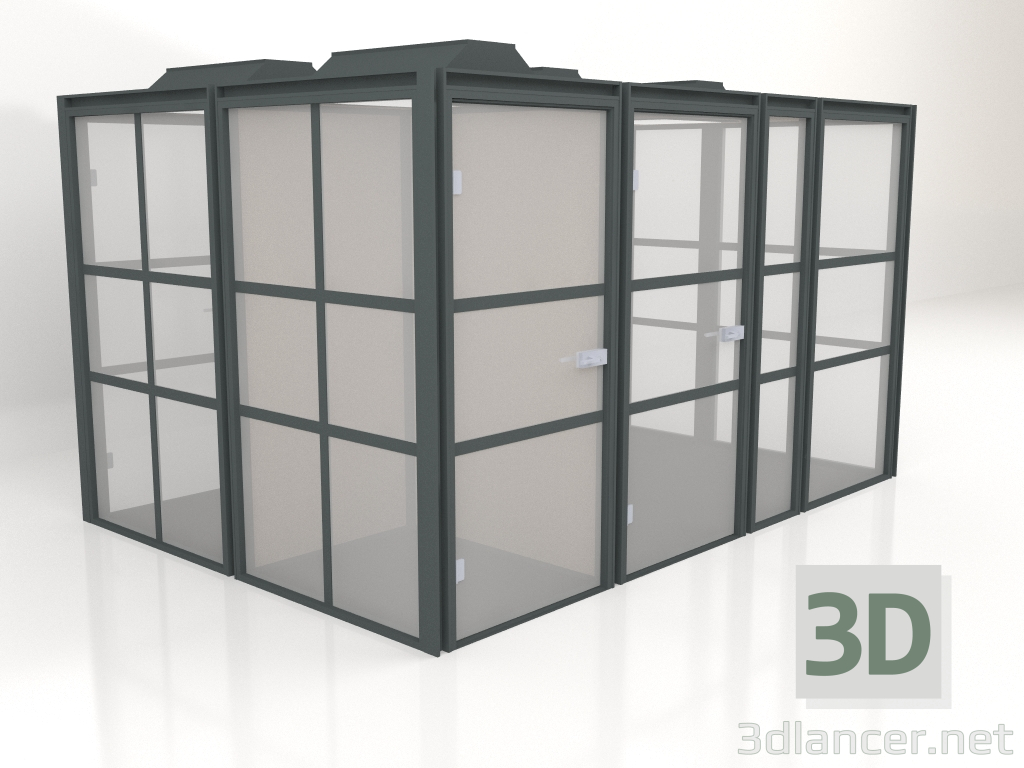 modello 3D Cabina da ufficio Hako Meeting XL HK07 (2725x3838) - anteprima