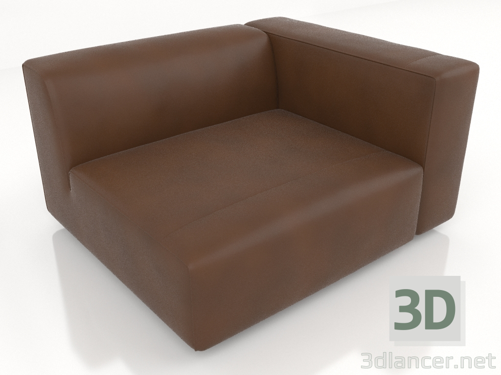 3d model Single sofa module with an armrest on the left - preview