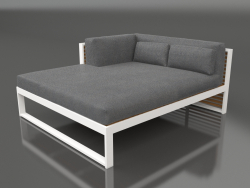 Sofá modular XL, sección 2 izquierda, madera artificial (Blanco)