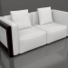 3D Modell 2-Sitzer-Sofa (Schwarz) - Vorschau