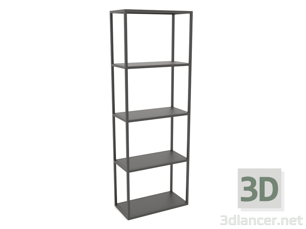 3d model Perchero rectangular grande (METAL, 60x30x170, 5 baldas) - vista previa