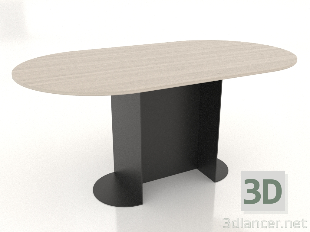 3D modeli Yemek masası OVAL 1600x900 mm (beyaz RAL 9010) - önizleme