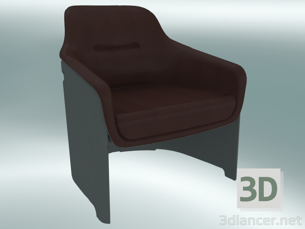 Modelo 3d Poltrona AVUS club chair (1920-12, cinza, couro Florida 2062 marrom) - preview