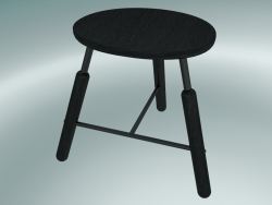 Norm stool (NA3, W 49xH 46cm, Black powder coated, Black stained ash)