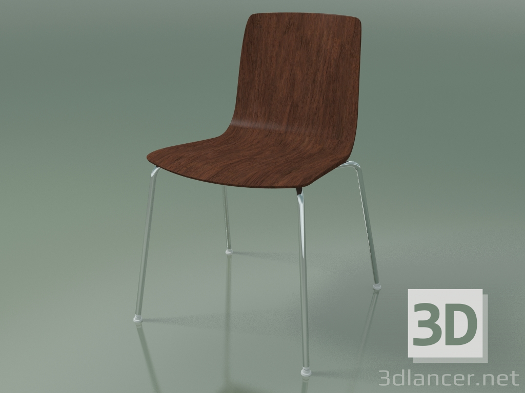 3d model Silla 3906 (4 patas metálicas, nogal) - vista previa