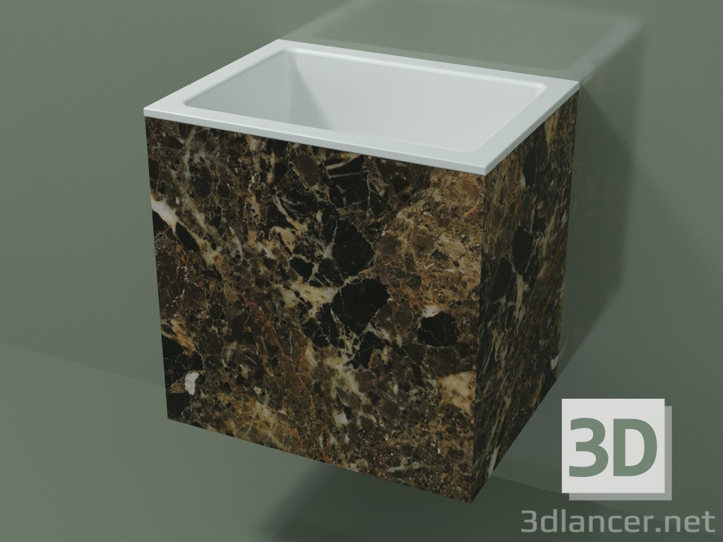 modello 3D Lavabo sospeso (02R123101, Emperador M06, L 48, P 36, H 48 cm) - anteprima