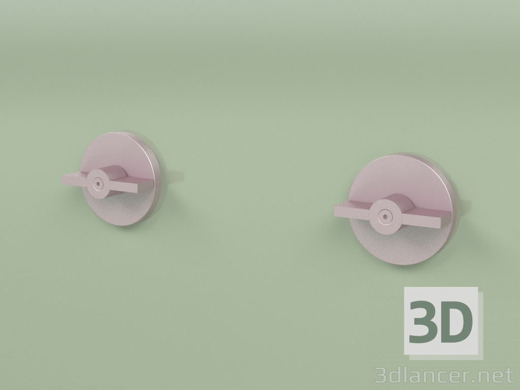 3d model Juego de 2 válvulas de cierre mezcladoras de pared (19 63 V, OR) - vista previa