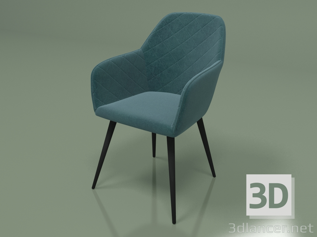 modello 3D Sedia Antiba (verde azzurro) - anteprima