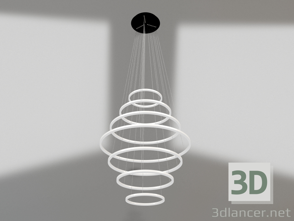 3D Modell Aufhängung Thor weiß d40+60+80+100+80+60+40 mit Fernbedienung (08537.01) - Vorschau