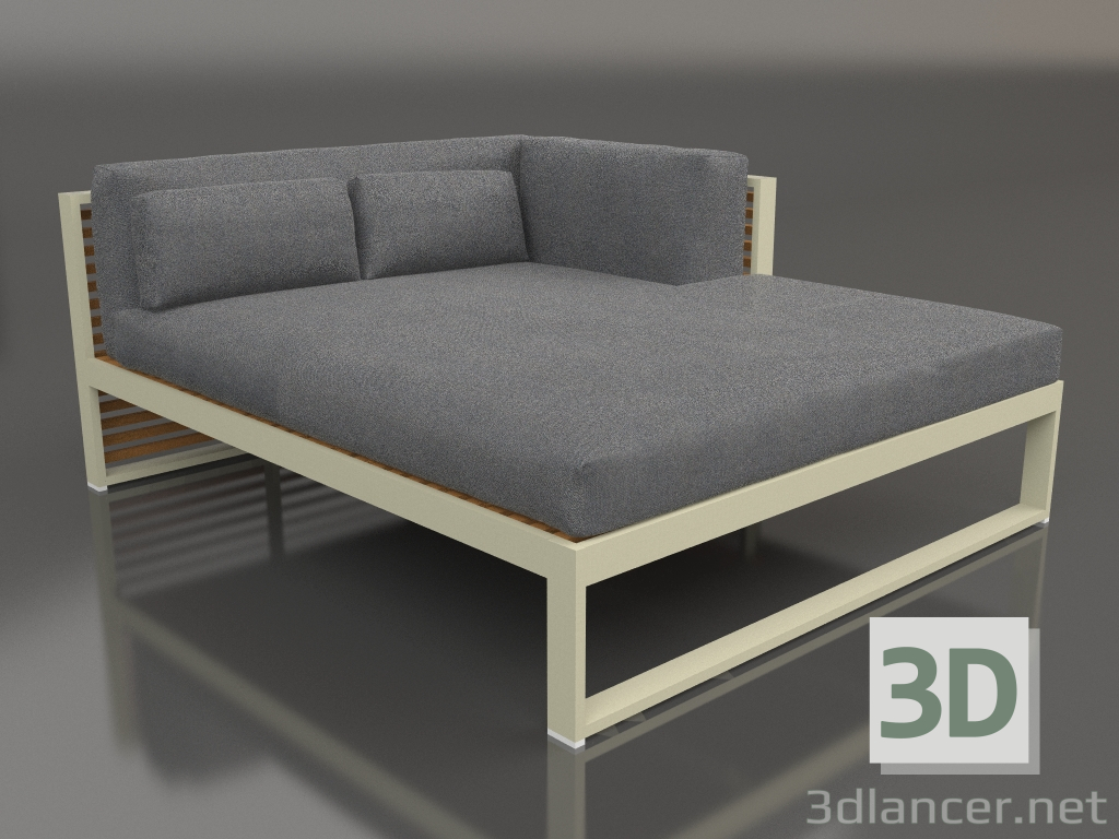 3d model Sofá modular XL, sección 2 derecha, madera artificial (Oro) - vista previa