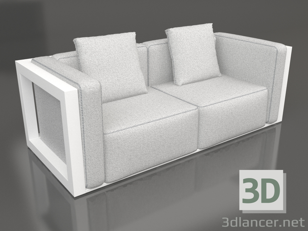 3d model Sofá para 2 (Blanco) - vista previa