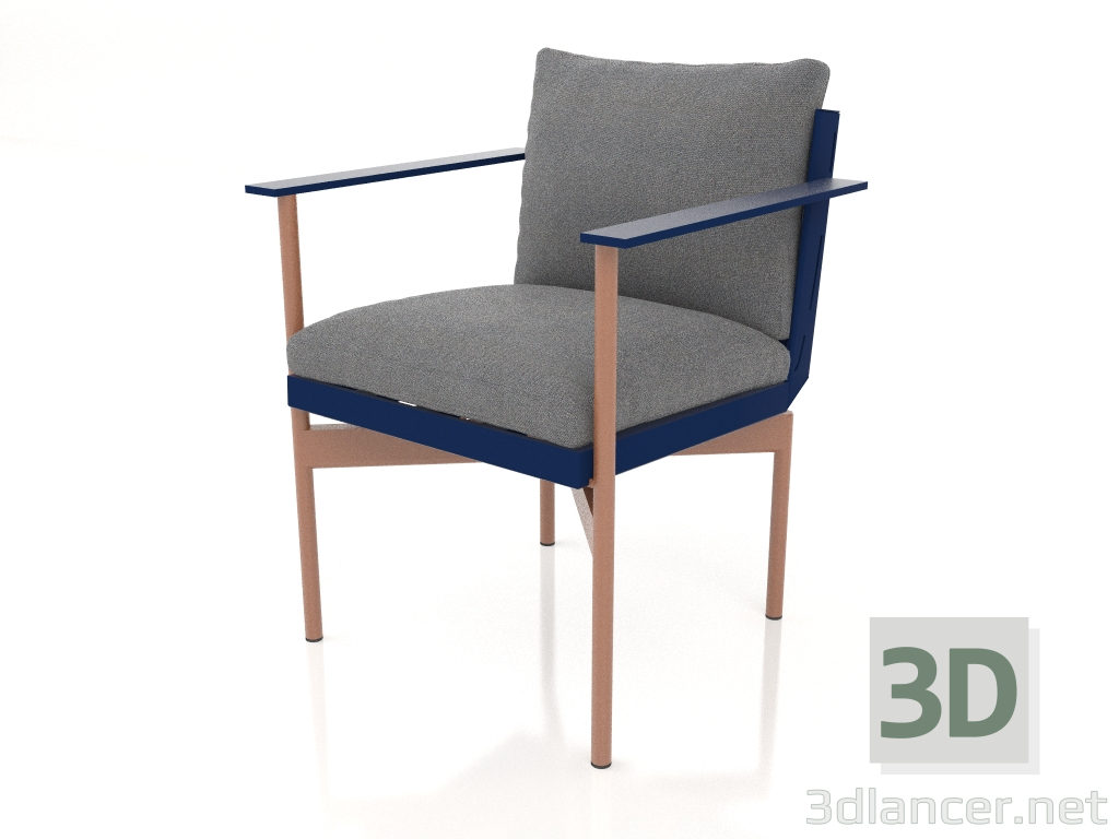 modello 3D Sedia da pranzo (Blu notte) - anteprima