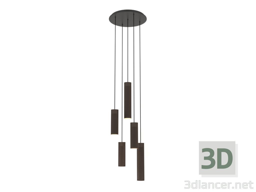 3D Modell Hängelampe Patrone Large (braunes Messing) - Vorschau