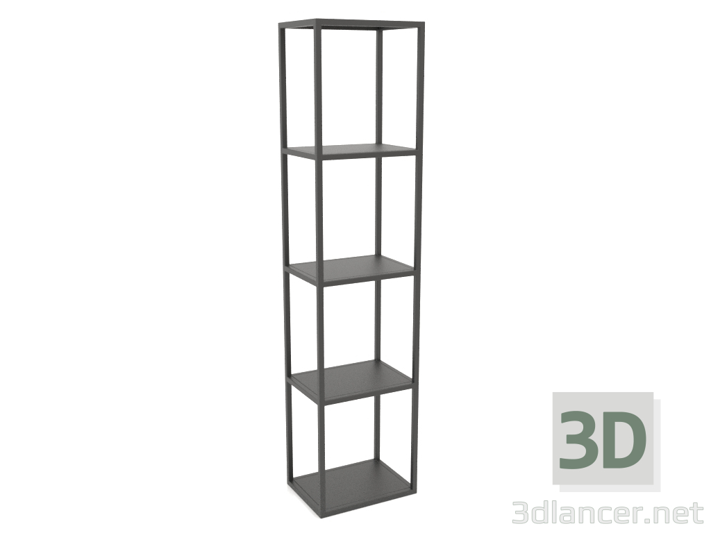 modello 3D Scaffale rettangolare grande (METALLO, 40x30x170, 5 ripiani) - anteprima