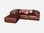 Ecksofa aus Leder im Art Deco Stil namens Leoncavallo