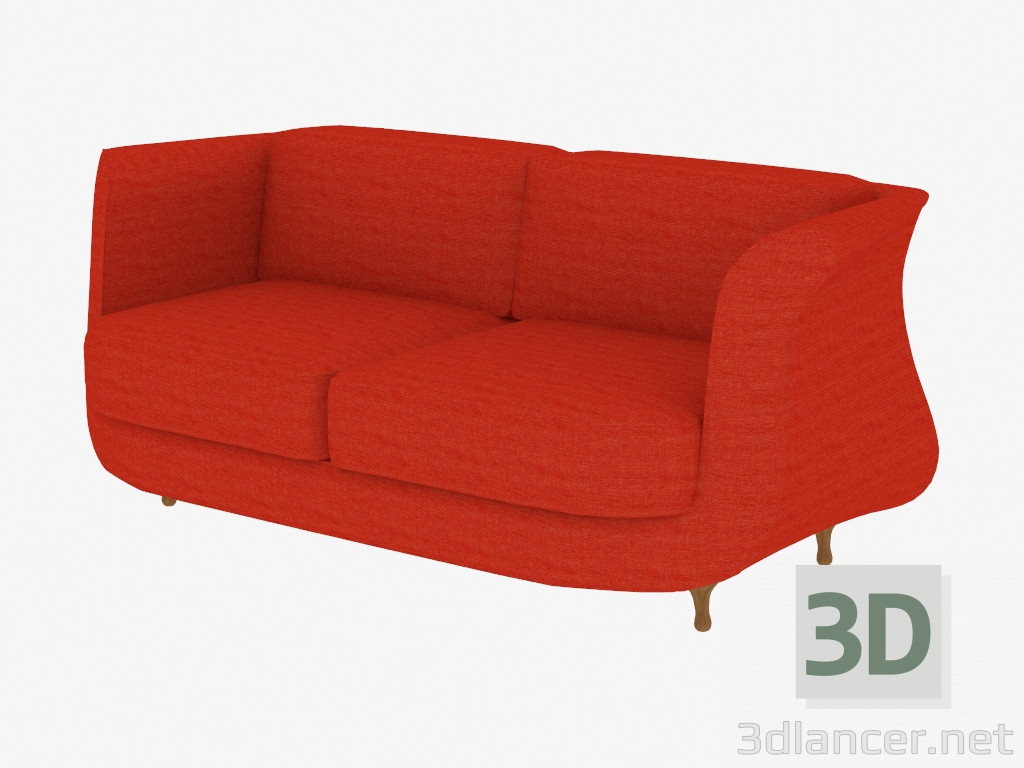 3D Modell Gerade Doppel-Sofa - Vorschau