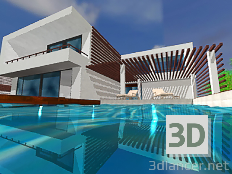 modello 3D Casa Hogar 2 piani. - anteprima