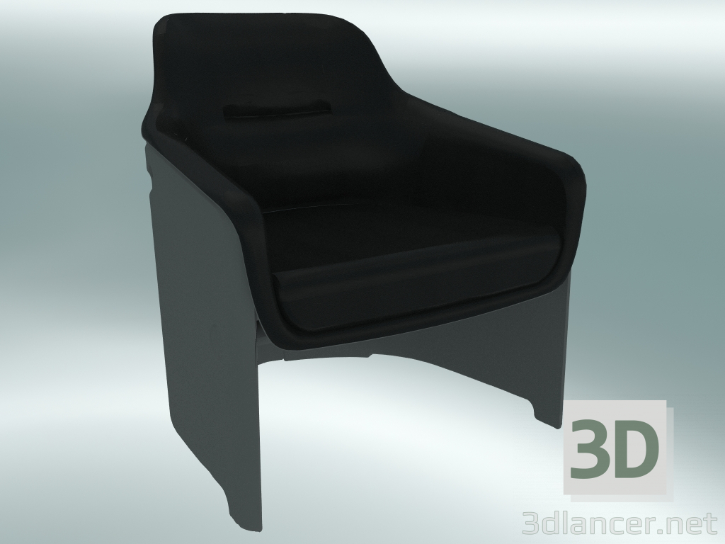 3d модель Кресло AVUS club chair (1920-12, grey, leather Florida 2002 black) – превью