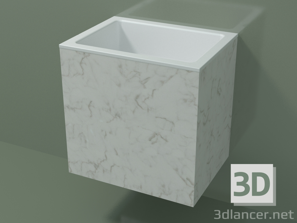 3D Modell Wandwaschbecken (02R123101, Carrara M01, L 48, P 36, H 48 cm) - Vorschau