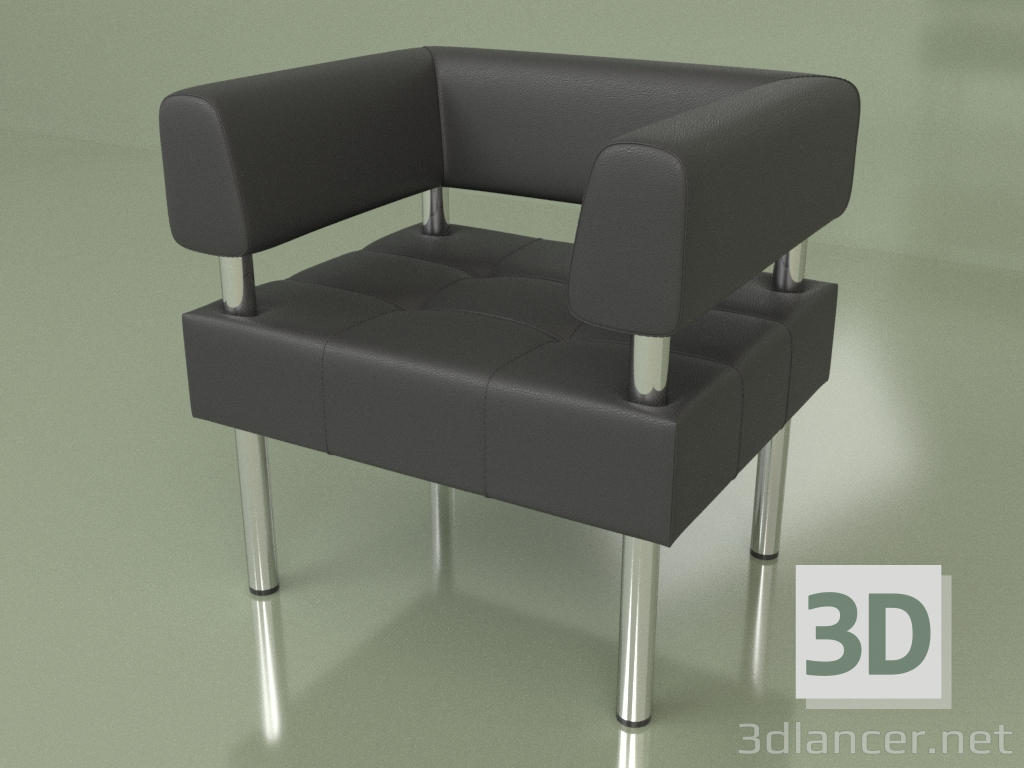 3d model Armchair Business (Black leather) - preview