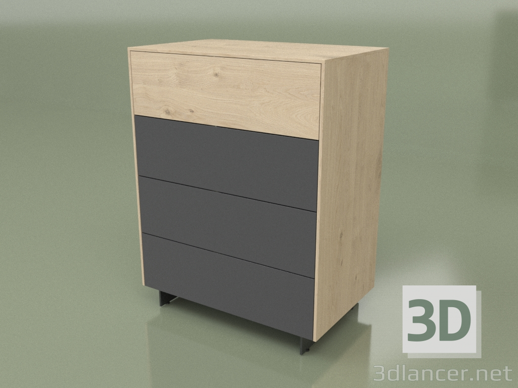 3d model Cajonera CN 300 (Champagne, Antracita) - vista previa