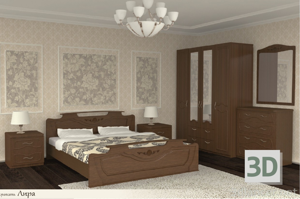 3d model bedroom furniture - preview