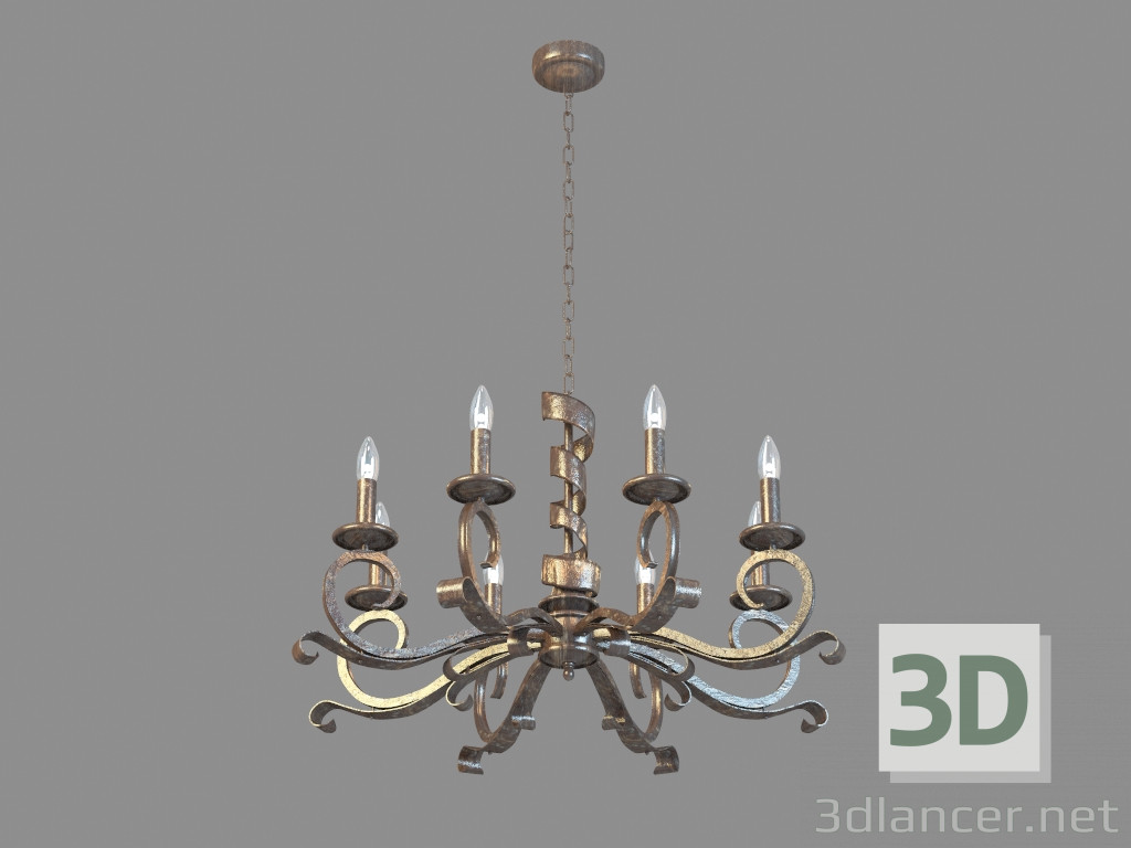 modello 3D Lampadario A8952LM-8BG - anteprima