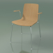 3d model Chair 3907 (4 metal legs, with armrests, oak) - preview