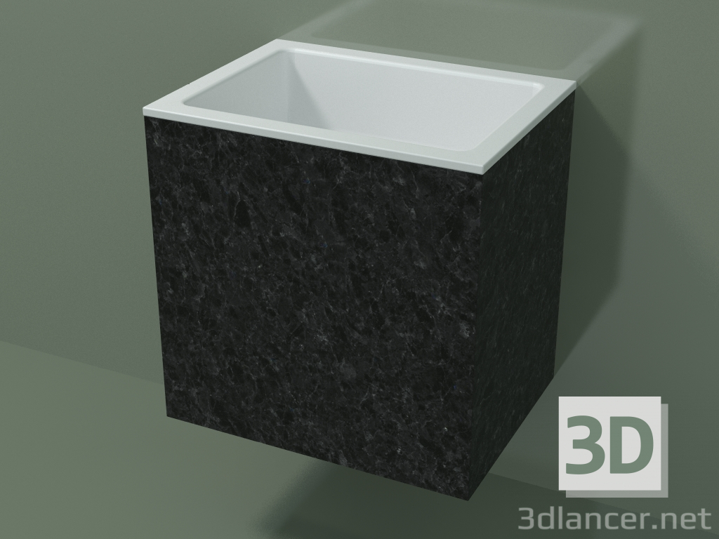 modèle 3D Lavabo suspendu (02R123101, Nero Assoluto M03, L 48, P 36, H 48 cm) - preview