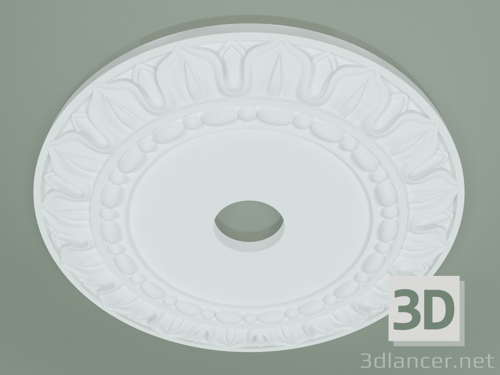 Modelo 3d Roseta com ornamento RW043 - preview