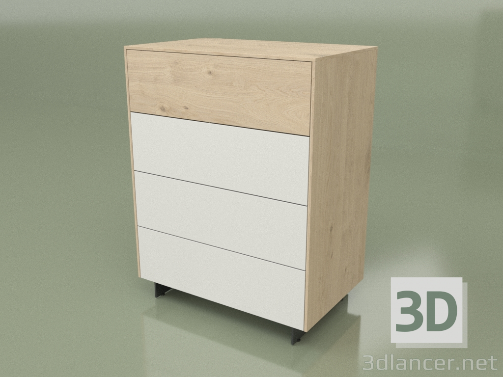 3d model Cajonera CN 300 (Champagne, Blanco) - vista previa