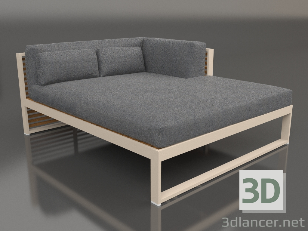 modèle 3D Canapé modulable XL, section 2 droite, bois artificiel (Sable) - preview