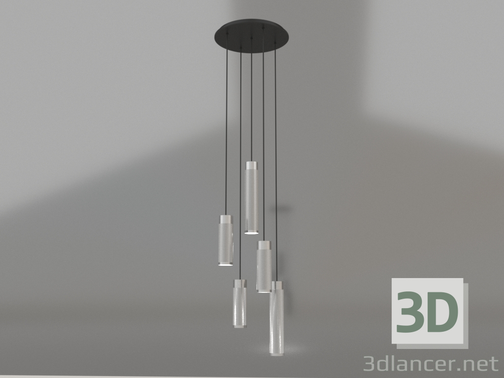 modello 3D Lampada a sospensione Patrone Large (ottone nichelato) - anteprima