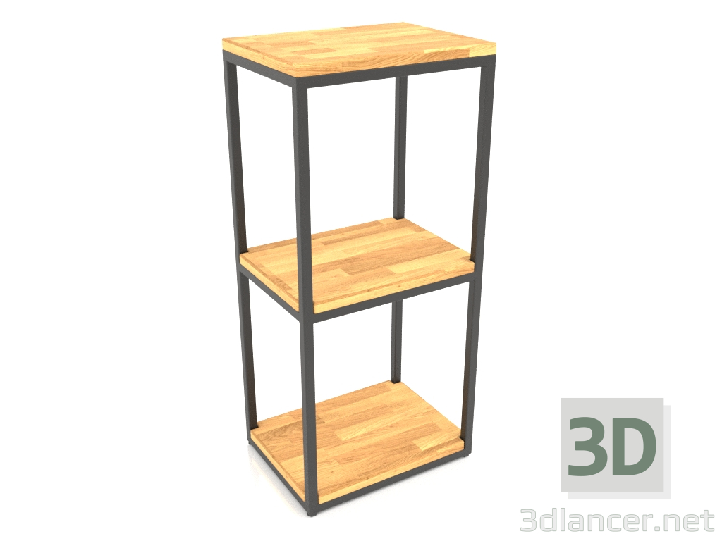 modèle 3D Rack-console rectangulaire (PLANCHER BOIS, 40x30x86, 3 étagères) - preview