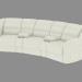 3D Modell Modular Ledersofa gerade - Vorschau